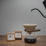 Minimalist Mori wooden V60 pour-over coffee stand