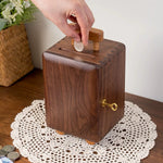 Minto walnut coin saver box for home décor