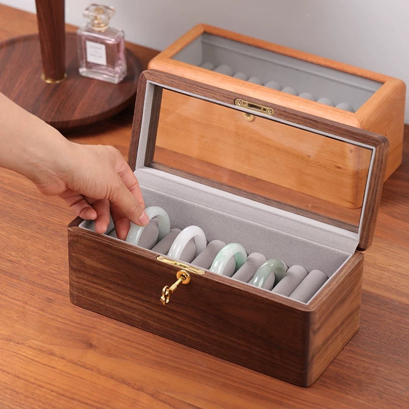 Mira solid wood jewelry storage box for bracelets