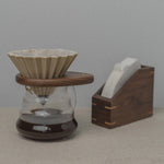 Mori V60 wooden pour-over coffee stand close-up