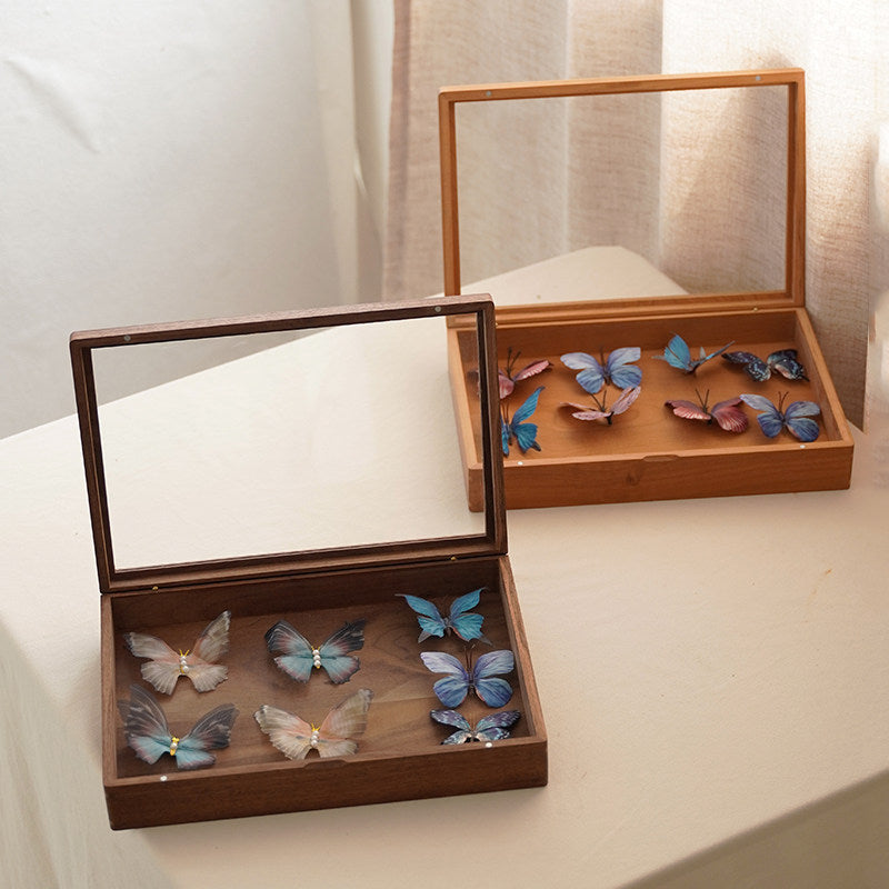 Morpha handcrafted walnut display box for specimens