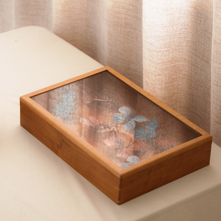Morpha solid wood display box for collecting specimens