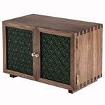 Mossaire handcrafted solid walnut cabinet with embossed glass