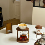 Mossi handcrafted walnut coffee brewing stand