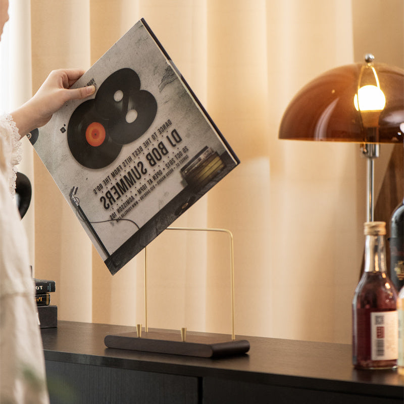 Natural walnut CD album holder with modern design