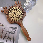 Natural wood Black Walnut Elk Air Cushion Hair Brush
