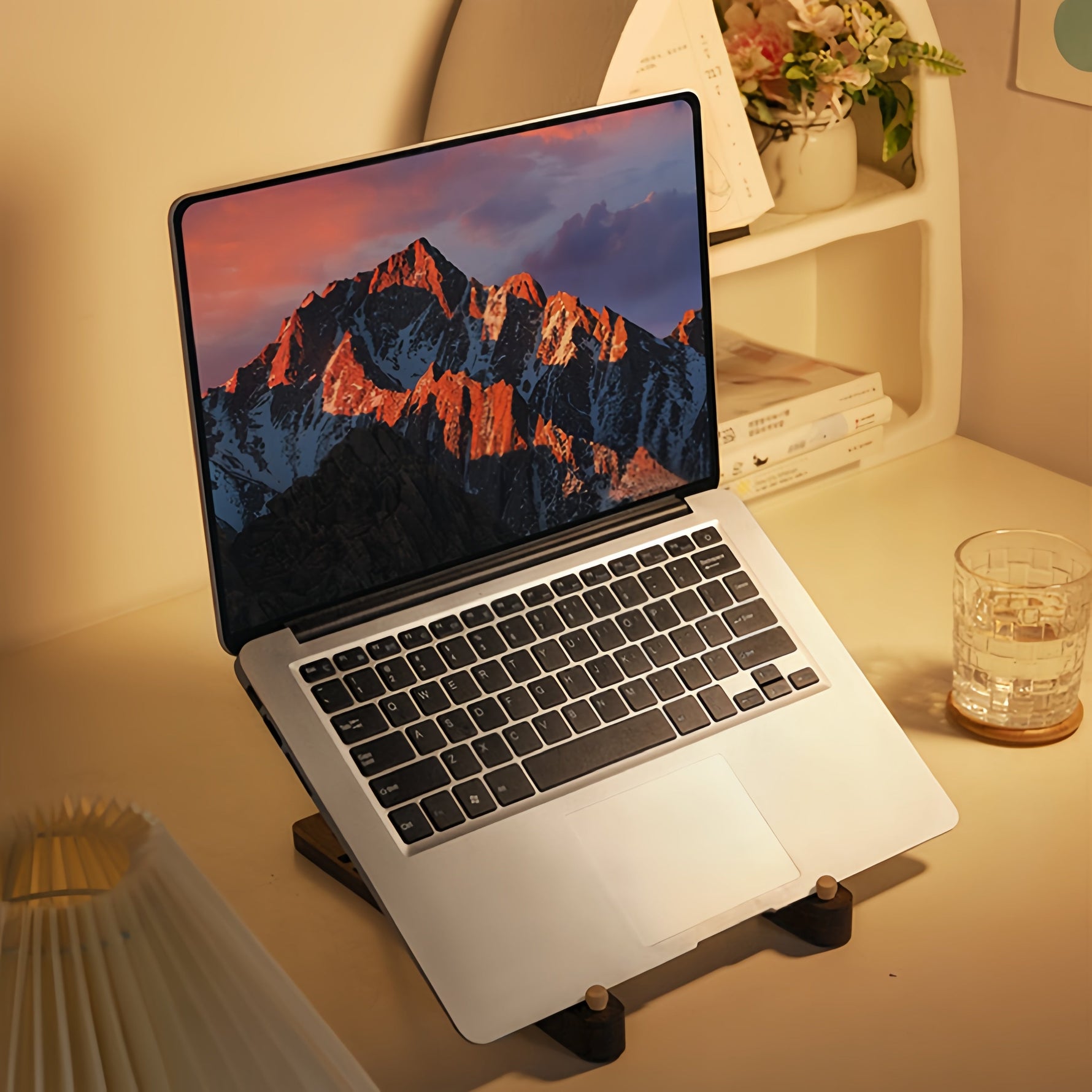 NoteFlex premium walnut laptop holder