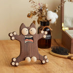 Ouch Cat Walnut Phone Stand