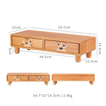 Pawpair Solid Wood Monitor Stand with laptop and monitor