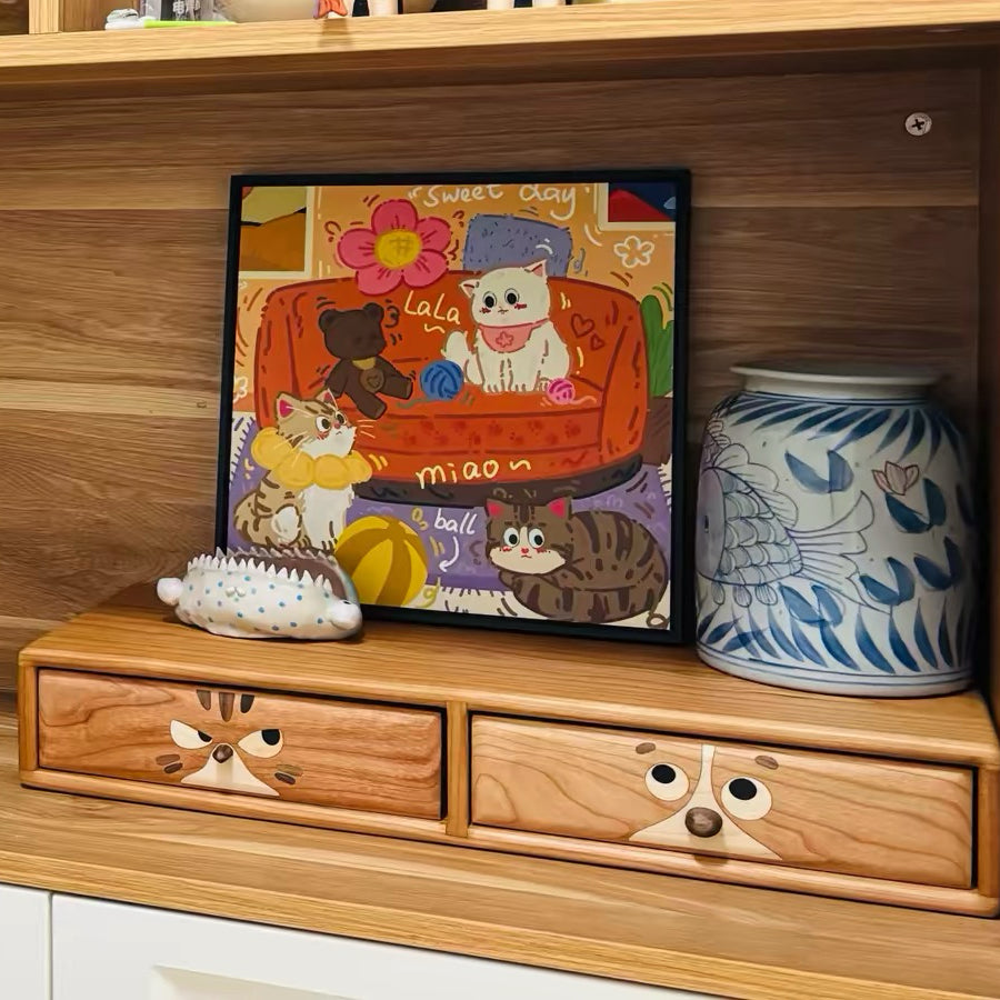 Pawpair Solid Wood Monitor Stand with sleek design