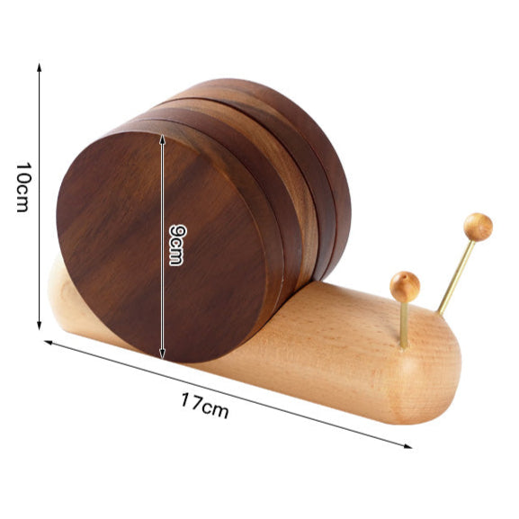 Premium Solid Wood Snails Coasters