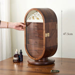 Premium walnut jewelry cabinet with vanity mirror