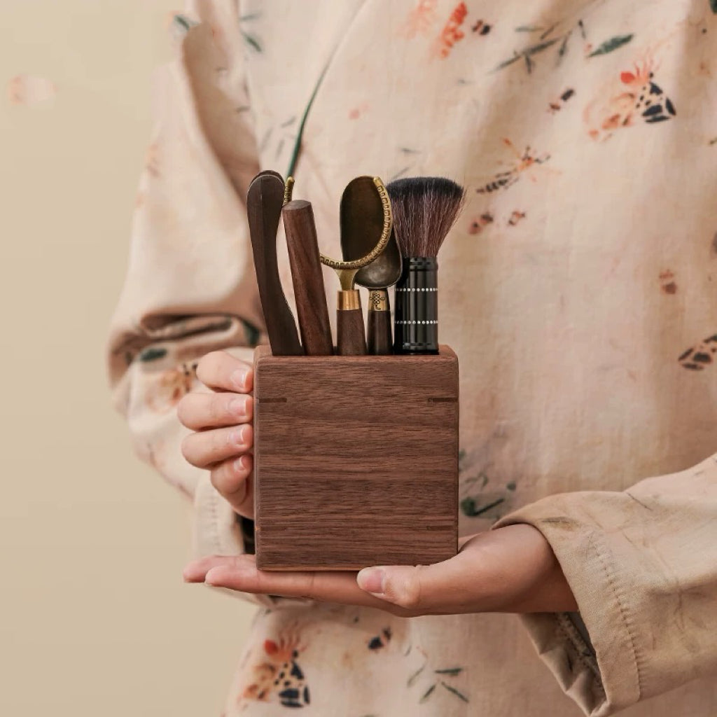 Premium walnut tea ceremony tools for Gongfu brewing