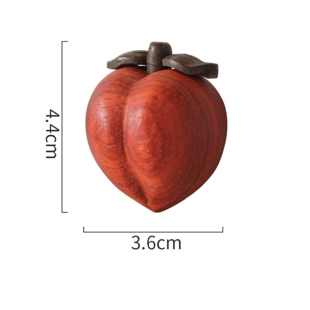 Red Peach Wooden Ornament