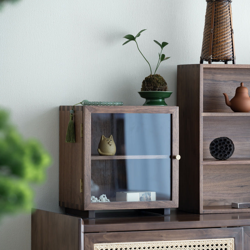 Rina Solid Walnut Storage Cabinet