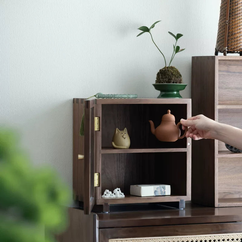 Rina handcrafted walnut storage cabinet