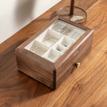 Serenna natural walnut jewelry box with dual compartments