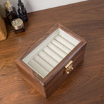 Set of bangles displayed in sleek black walnut box