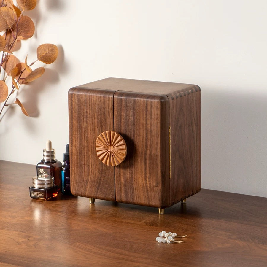 Solaris solid walnut jewelry box