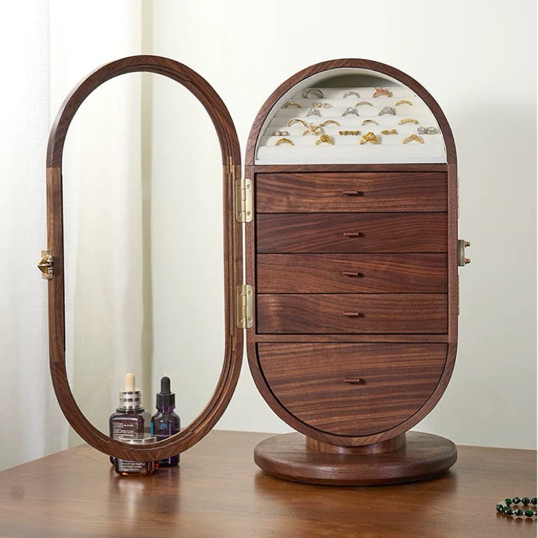 Solenne jewelry cabinet with mirror for dressing table