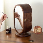 Solenne solid wood jewelry cabinet featuring a mirror