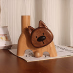 Solid Wooden Animal (Dog) Flower Vase