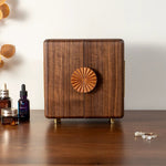 Solid walnut jewelry storage box with refined craftsmanship