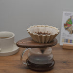 Solid wood coffee stand for manual pour-over brewing