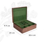 Solid wood double-layer jewelry box for rings and necklaces