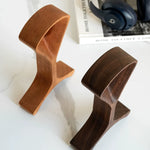 Solid wood headphone stand for desk organization