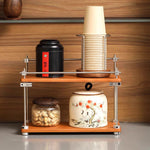 Sorty walnut organizer rack for skincare and cosmetics