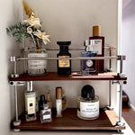 Sorty walnut rack for tidy countertop organization