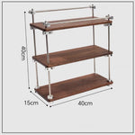 Sorty walnut shelving rack for compact spaces
