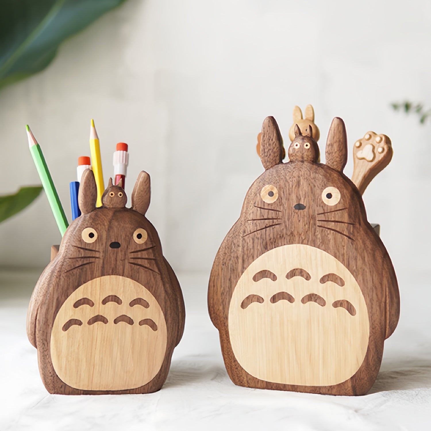 Totoro Walnut Pen Holder