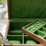 Verdura wooden jewelry box with two-tier storage