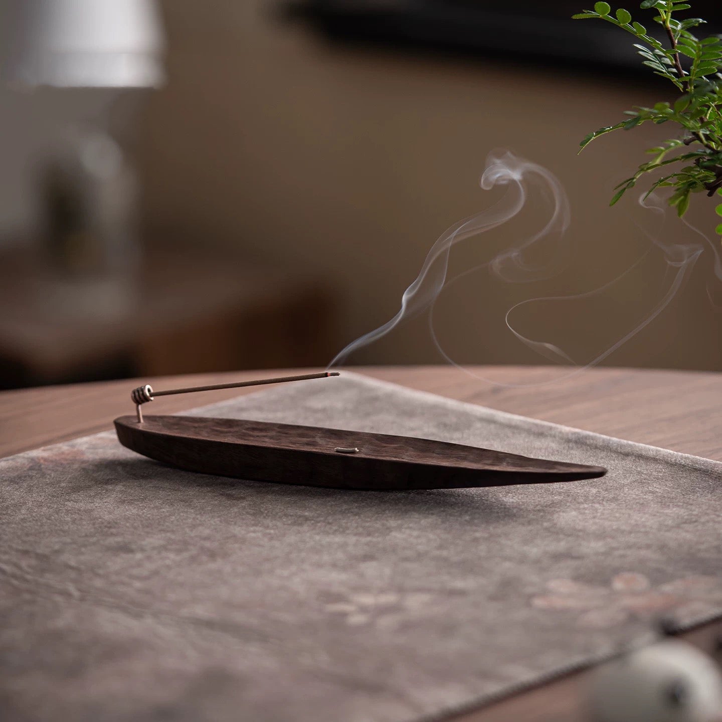Walnut Boat Incense Holder