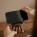 Walnut Bunny Shaped Phone Stand