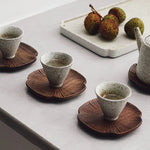 Walnut Coaster Set for Home Lucky Clover