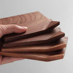 Walnut Coaster Set with Folded Corners
