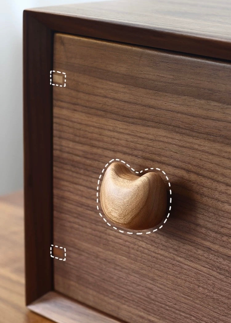 Walnut Minimalist Storage Cabinet for Kitten Supplies