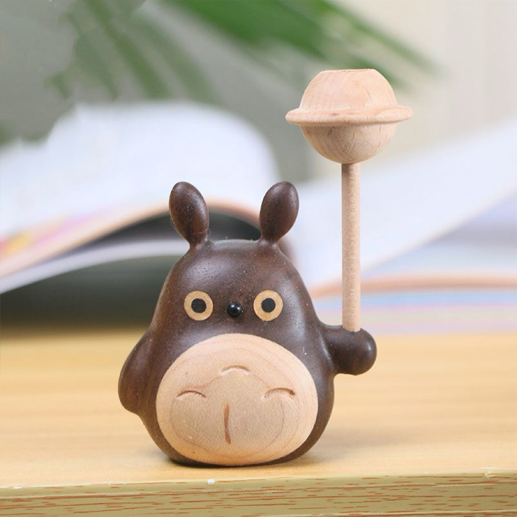 Whimsical Toto Walnut Ornament - Lollipop Aroma Diffuser Decor