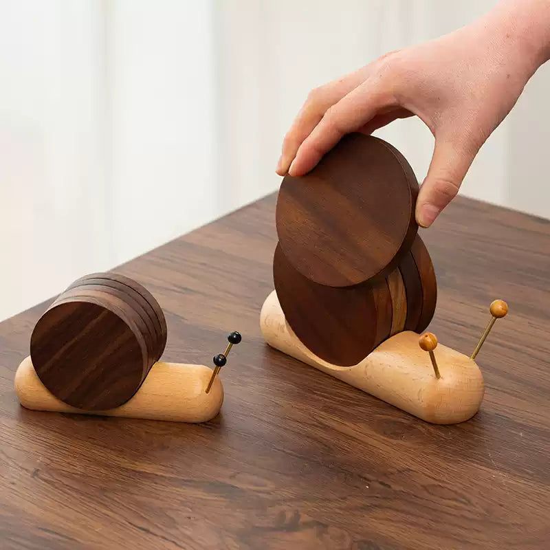 Wood Snails Coasters