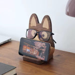 Wooden Glasses Stand with Phone Holder