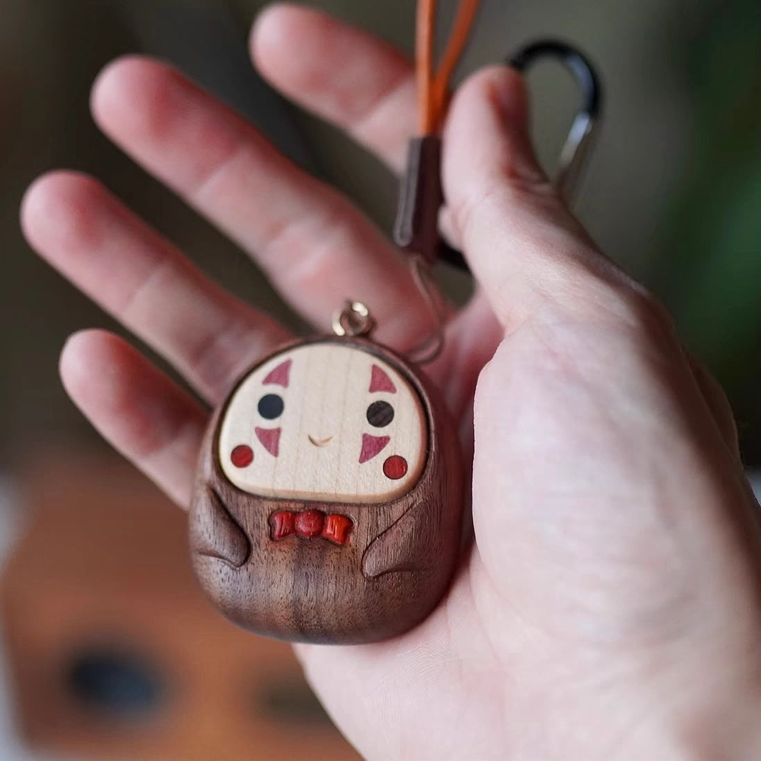 Wooden No-Face Key Ring