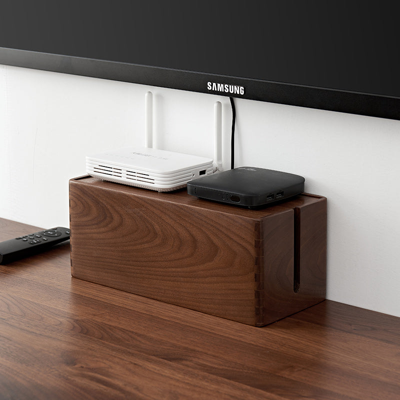 desk wire organizer walnut