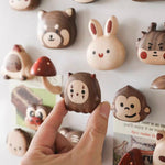 handmade wooden animal magnets