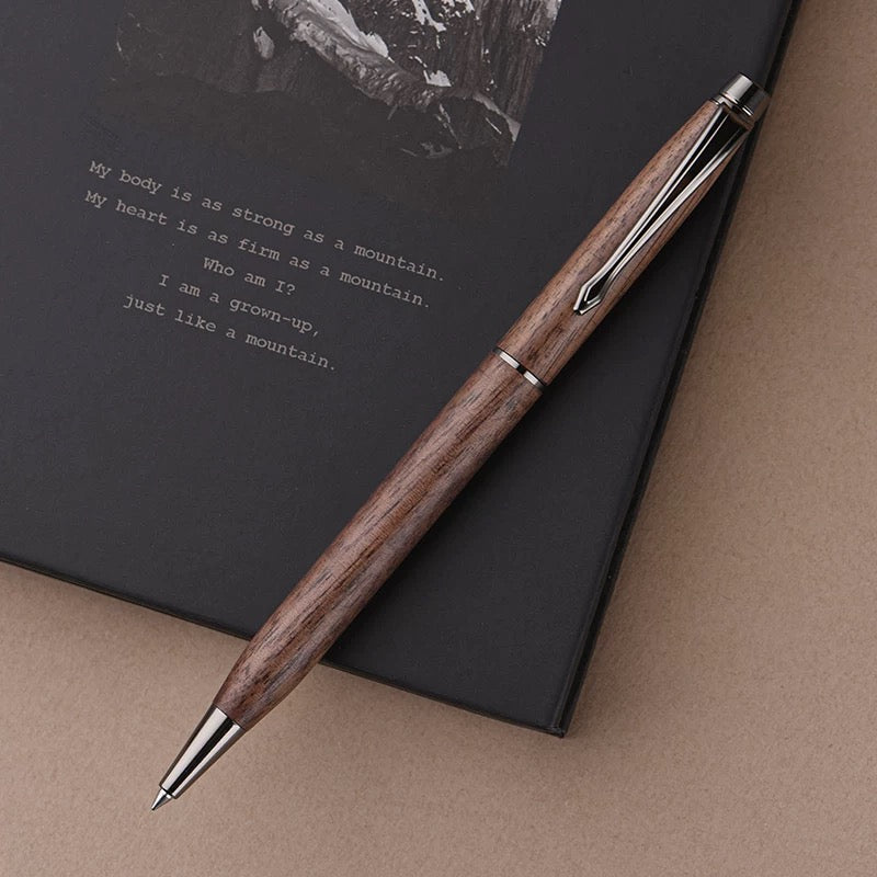 minimalist black walnut gel pen