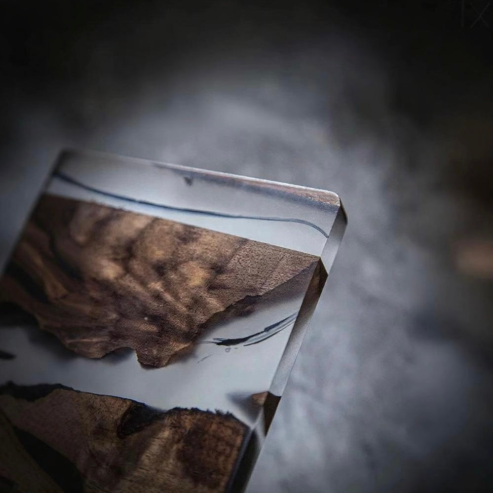 modern walnut resin coasters