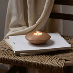 natural wood candle holder