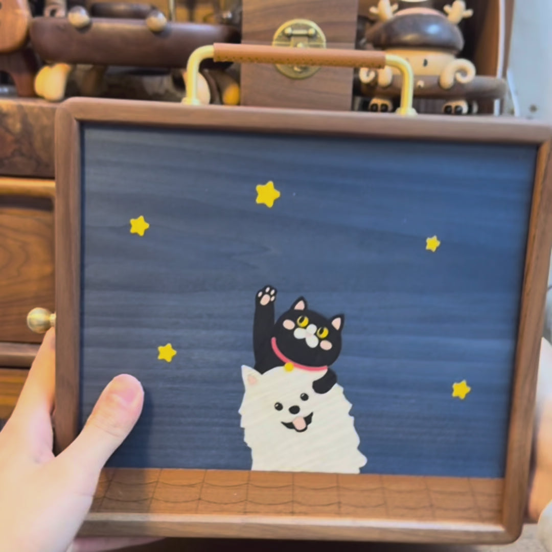 Xmas Exclusive Solid Wood Jewelry Organizer with Handle